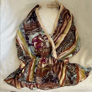 Heart Moon Star Silk Halter Top